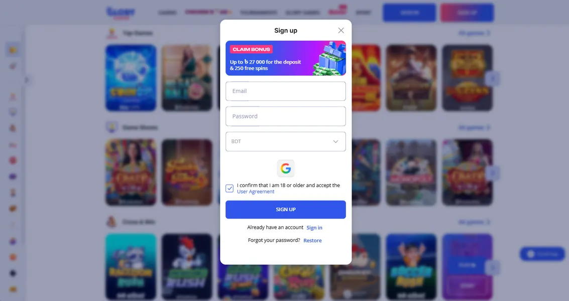 How to Start Playing in the Glory Casino App